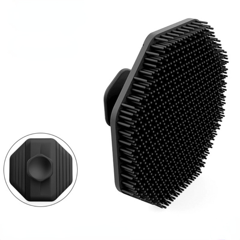 Bàn chải làm sạch mặt silicon mềm màu đen, dùng tẩy trang và làm sạch cọ trang điểm 1 cái