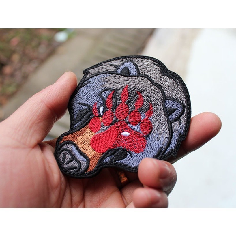 Patch_ miếng dán velcro vải gấu Seiko retro