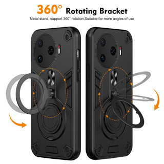 Dành Cho Tecno Camon 30 Pro 5G Ốp điện thoại Kim Loại Nhẫn Đứng Mềm TPU Edge Cứng PC Mặt Sau Chống Sốc Mỏng Bao