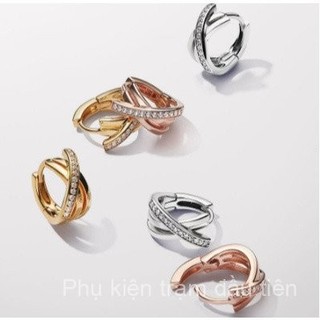 Tại chỗ goods2024 mới panjia chéo Pave Hoop Bông tai