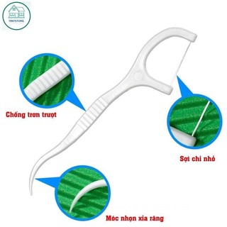 Hộp 50 Cây Tăm Chỉ Vệ Sinh Răng Miệng Dental Flossers Nha Khoa,