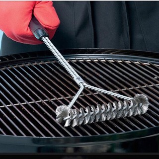 Cây cọ thép chà rửa vệ sinh vỉ nướng BBQ có tay cầm dài tiện dụng FE123
