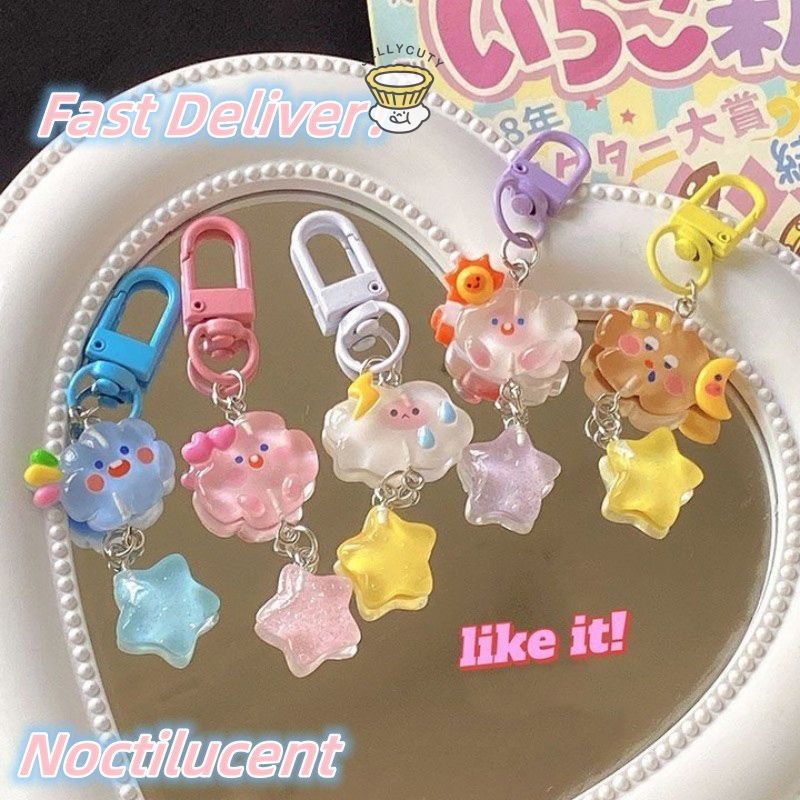🍥jellycuty🍥Móc Khóa Hình Đám Mây / Ngôi Sao / Đám Mây Nhiều Màu Dễ Thương