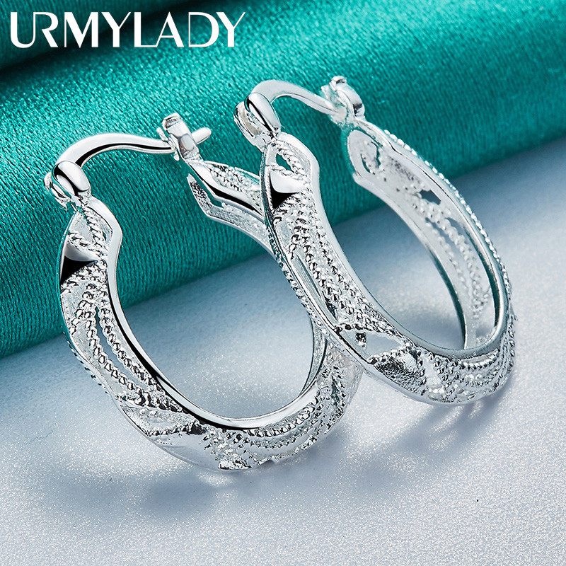 Urmylady Bạc 925 Rồng Rỗng Bông Tai Vòng Tai Cho Nữ Quyến Rũ Trang Sức Dự Tiệc Thời Trang
