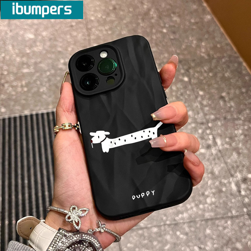 ibumpers Ốp Lưng iPhone Xinh Đơn Giản Chó Hàn Quốc Ốp Điện Thoại nhám Silicon Mềm Chống Sốc Chống Bẩn Cho Iphone 15 14 12 13 11 Pro Max IP 7 8 Plus Iphon X XS XR