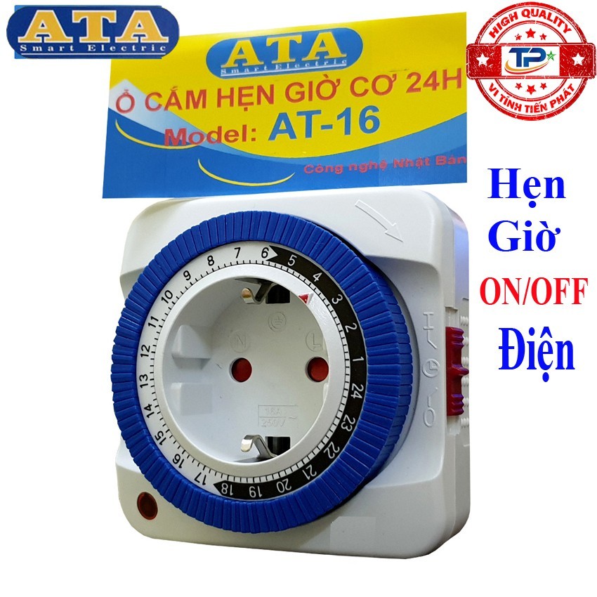 Timer ổ cắm hẹn giờ cơ 24h tắt mở điện ATA AT-16 rất hữu ích và thông ...