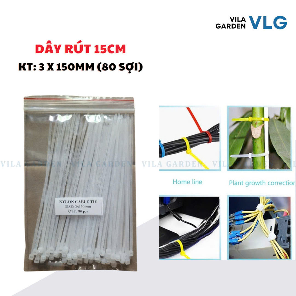 Dây Rút Nhựa, dây thít nhựa dài 15cm (80 dây) - VLG | Shopee Việt Nam