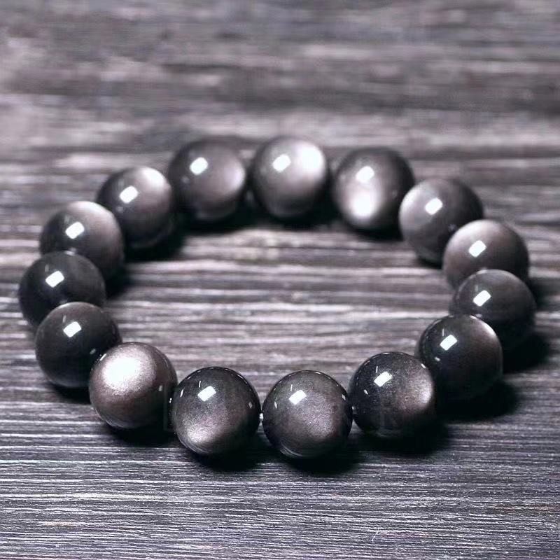 8A Lớp Nguyên Chất Tự Nhiên Hai Mắt Bạc Obsidian Vàng Obsidian Obsidian Vòng Tay Nam Nữ Pha Lê Hạt Vòng Tay Chuyển Tiền