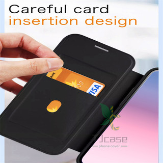 Ví từ tính Flip Case Iphone 16 15 14 13 12 11 Pro Max Giá đỡ thẻ sạc không dây Vỏ màu trơn trong suốt