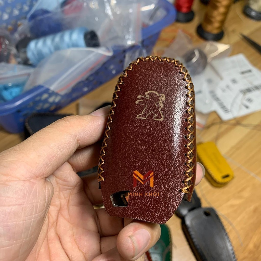 Bao Da Chìa Khoá Peugeot 3008, 5008, 2008 mơi nhất hiện nay handmade da thật