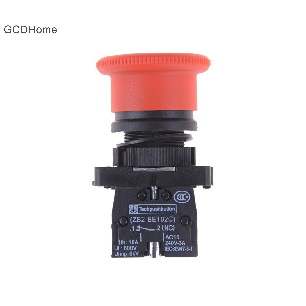 Gcdhome 1 Pc XB2-ES542 22mm NC Nút nhấn khẩn cấp nấm đỏ HOT