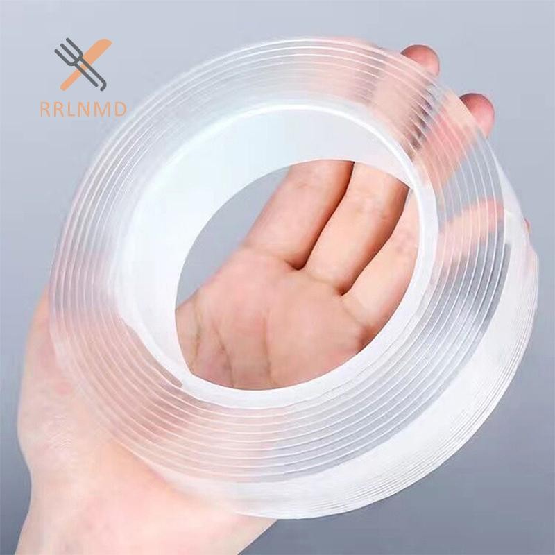 Rrlnmd 1 / 2 / 3 / 5M Nano Băng keo hai mặt trong suốt có thể tái sử dụng Băng dính chống nước MỚI