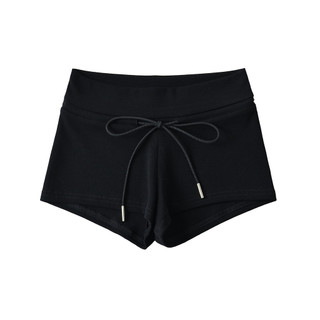 Quần thể thao gợi cảm mới Quần dây rút cạp cao Quần short màu trơn