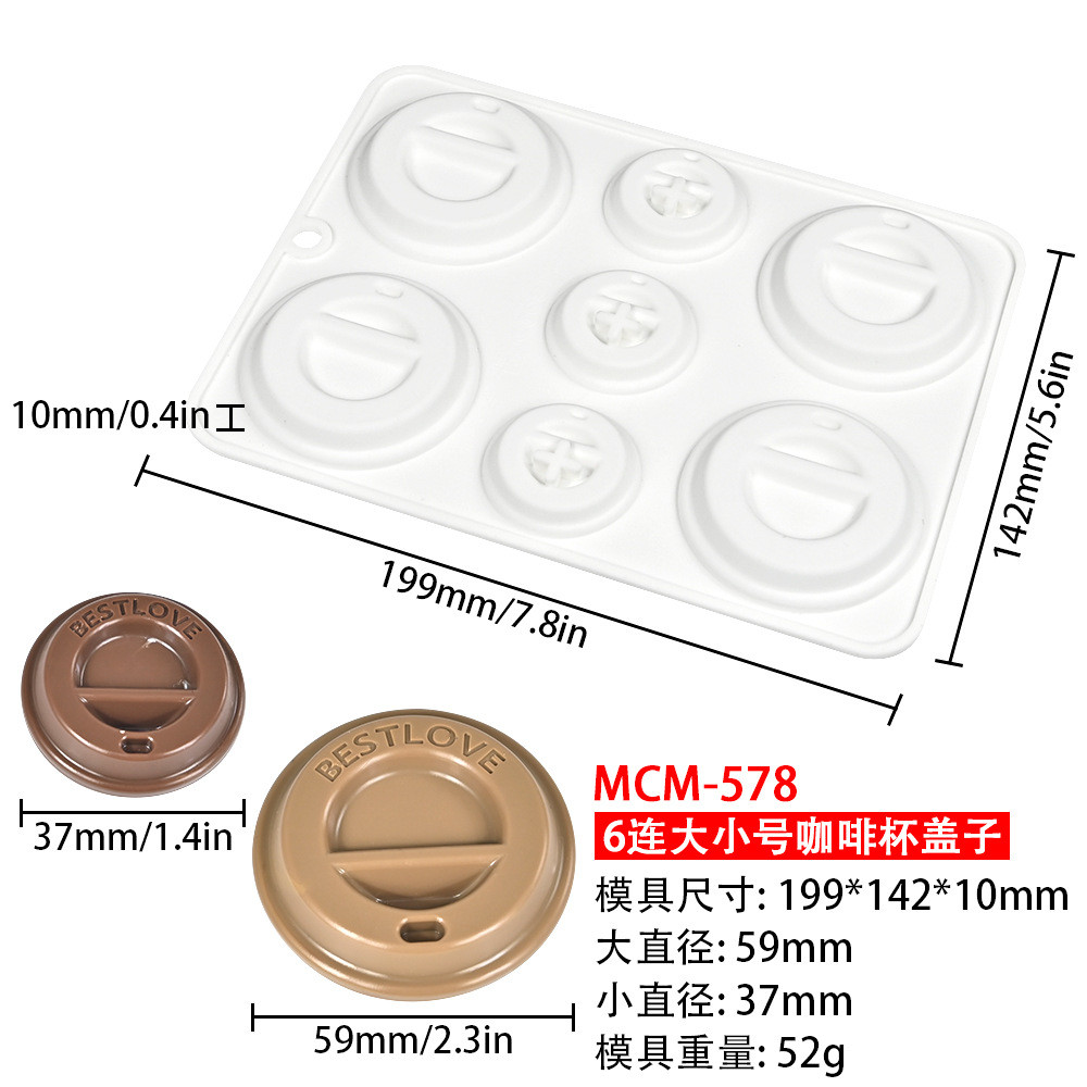 3d Cốc Cà Phê Mousse Khuôn Bánh Cà Phê Silicon Khuôn Socola Trang Trí Bánh Dụng Cụ Nướng Bánh