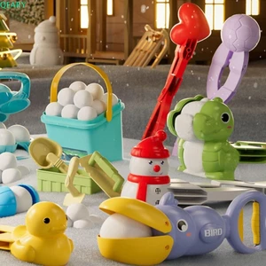 QEARY Khủng Long Snowball Maker Khuôn, Thể Thao Trái Tim Vịt Tuyết Kẹp, Di Động Montessori Người Tuyết Gấu Ngoài Trời Mùa Đông Đồ Chơi Bé Gái