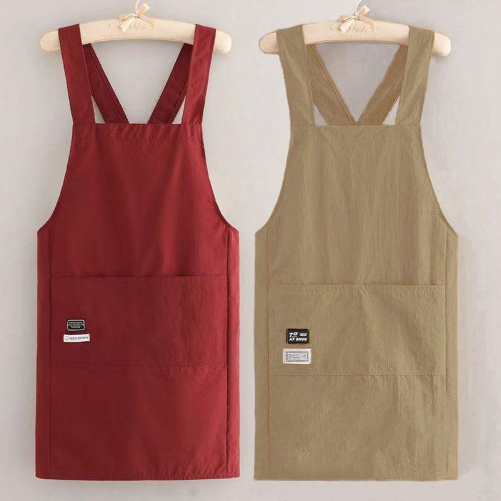 [Vận chuyển nhanh] Smock nhà bếp SIMPLEAID, Tạp dề chống thấm nước phong cách dây đeo chéo, Nail Art Cafe Workwear