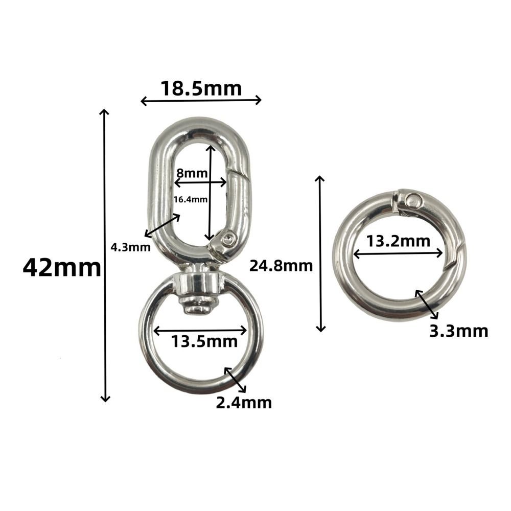 CPINCP Xoay Lò Xo Snap, DIY Keys Sang Trọng Mở Đôi Móc Khóa Xoay, Móc Kim Loại Hợp Thời Trang Móc Chìa Khóa Túi Phụ Kiện