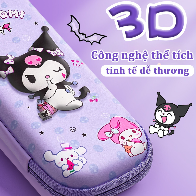 Hộp đựng bút 3D cute in hoạt hình Hình Kuromi /Melody/ Cinnamonroll - Hộp Đựng Bút Nhiều Ngăn Cho Bé Đi Học Đựng Bút