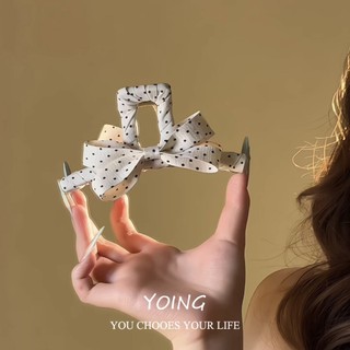 Yoing / Pháp Chấm Bi Nơ Lớn Lấy Kẹp Nữ 2025 Phong Cách Mới Kẹp Cá Mập Phụ Kiện Tóc