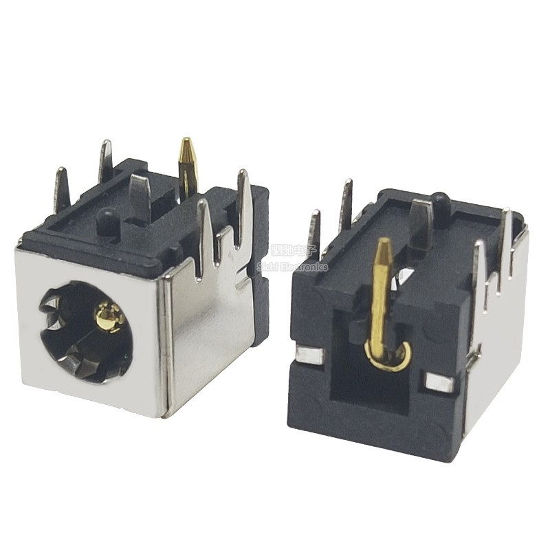 DC007B DC-007B Ổ cắm máy tính xách tay điện có vỏ đồng Giá đỡ lõi kim đồng 5.5 * 2.1 / 2.5mm