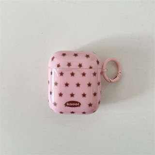 Cà phê màu hồng pentagram cho AirPods 1 / 2 3 Pro Pro2 pro3 Airpod4 Bộ tai nghe Vỏ bảo vệ Bluetooth không dây AirPods Pro i3 i4 pro3 Vỏ bảo vệ tai nghe