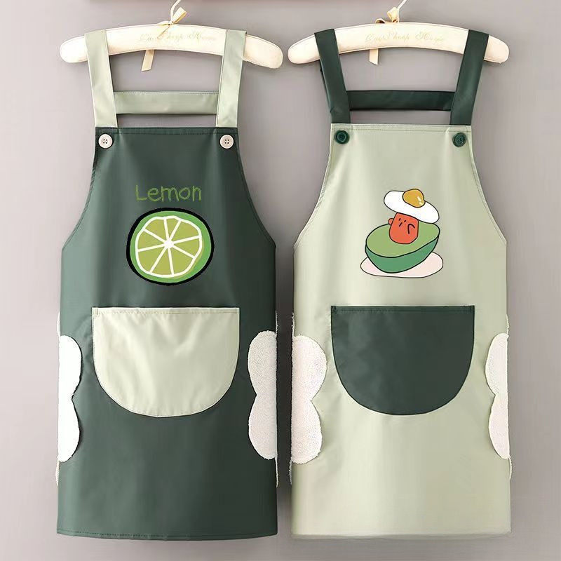 Tạp Dề Nấu ăn, có Lau Tay Bên Hông, Chống Nước, vải PVC Canvas, chống Bẩn Khi Pha Chế Làm Việc Nhà