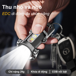 Đèn pin móc khóa LED mini siêu sáng, đa năng 7 chế độ, sạc USB, cho mọi hoạt động ngoài trời