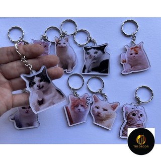 Móc khoá mica mèo meme cute đáng yêu - ĐH