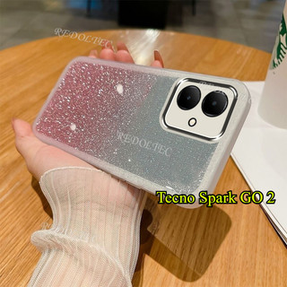 Ốp lưng Tecno Spark GO 2 Vỏ lấp lánh sang trọng Tecno Spark GO2 Gradient Bling Vỏ silicon trong suốt có bảo vệ ống kính