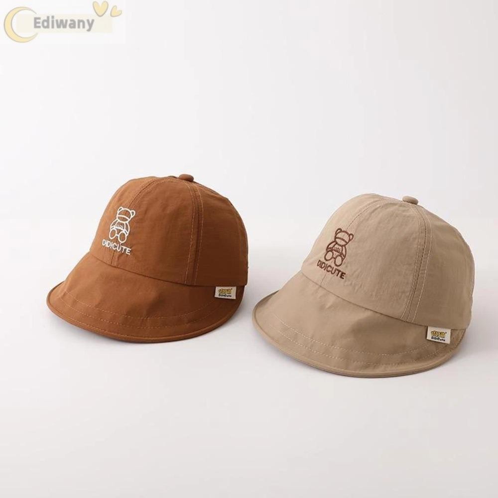 Mũ che nắng EDIWANY, Mũ trẻ em vành lớn màu trơn, Mũ Cotton có thể điều chỉnh đỉnh cho bé mùa hè