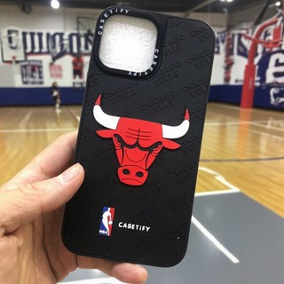 Ốp điện thoại silicon 3D hoạt hình NBA Red Angry Bull cho iPhone 17 16 15 14 13 12 11 Pro Max 7 8 Plus