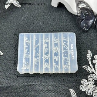 [savemoneyeveryday] Khuôn làm móng bằng silicon phong lan hoa sen mới Trang trí móng tay Thiết kế DIY Tấm dập lập thể Dụng cụ làm móng tay [vn]