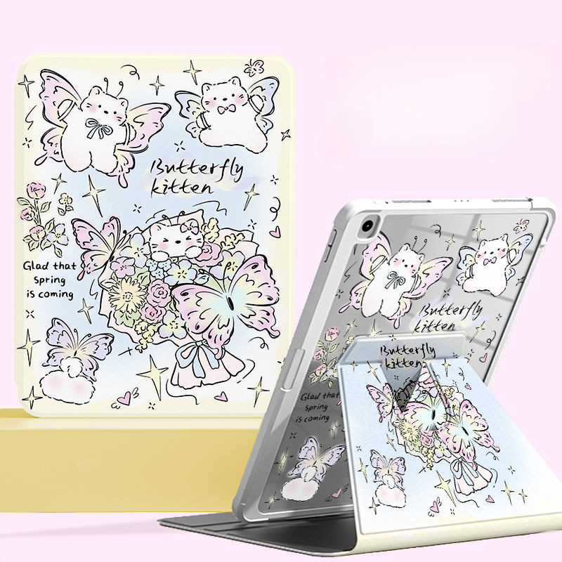 Ốp bảo vệ cho Samsung Galaxy Tab A7 lite 8.7inch Tab S6 lite 2024 S10ULTRA A9 + S7 + / S8 + / S7FE S9 FE + S10 FE + Vỏ máy tính bảng hoạt hình có giá đỡ bút chì