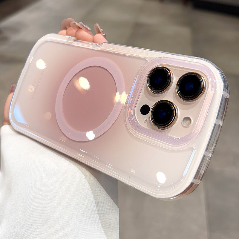 Ốp điện thoại từ tính hình elip Gradient cho iPhone 16 12 13 14 15 pro max Bảo vệ ống kính chống rơi Vỏ cứng bảo vệ điện thoại