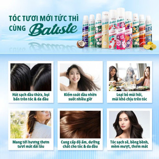[Batiste] Dầu Gội Khô Batiste Sạch Dầu Nhờn, Hết Ngứa, Thơm Bồng Bềnh Tức Thì - Batiste Dry Shampoo 200ml
