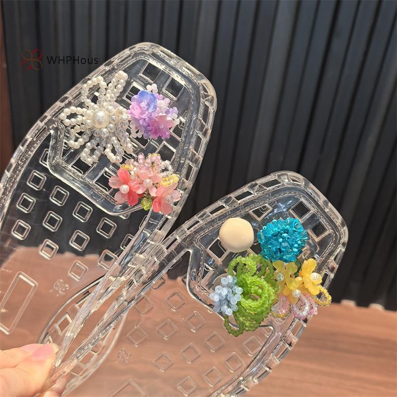 < WHPHous-t > Phụ kiện giày thạch đính cườm pha lê Dopamine Phụ kiện giày trang trí DIY Dép hoa Phụ kiện khóa giày