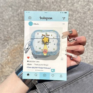 Xoay Ngôi Sao Xanh Người Cho AirPods 1 / 2 3 Pro Pro2 pro3 Airpod4 Bộ Tai Nghe Bluetooth Không Dây Vỏ Bảo Vệ AirPods Pro i3 i4 pro3 Vỏ Bảo Vệ Tai Nghe