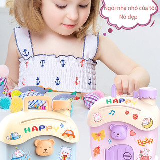 【BabyJoy】Hộp Đựng Tiền Tiết Kiệm Cho Bé,Heo đất hình ngôi nhà,Heo đất hình nấm,Trang trí bằng nhãn dán hoạt hình