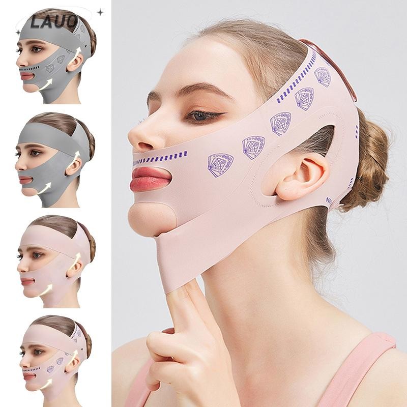 Springevenstar Băng giảm béo mặt hai tầng Đai nâng cơ mặt V-Line Dây đeo cằm đôi Dụng cụ mặt nạ