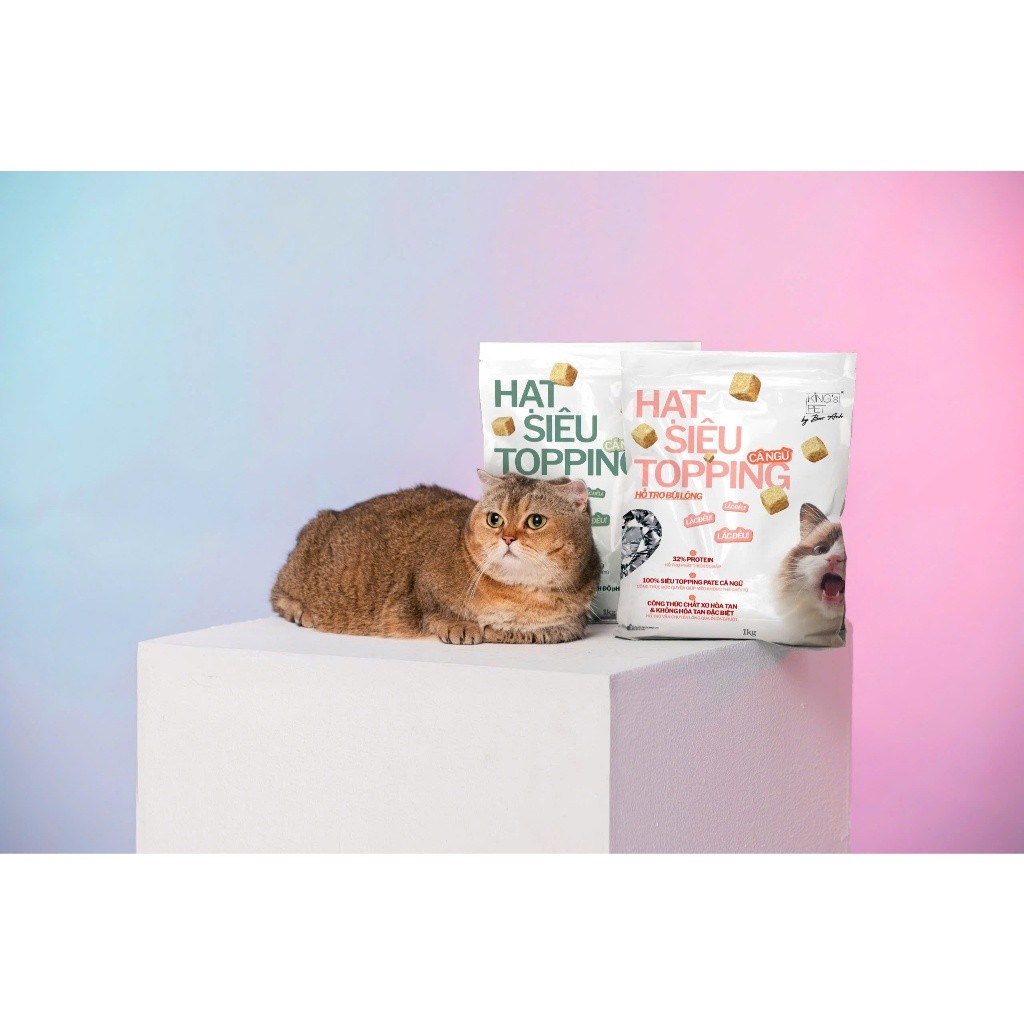 Hạt Siêu Topping Cá Ngừ KING'S PET BẢO ANH 1kg – Hỗ Trợ Búi Lông & Tiết Niệu – Pate Sấy Thơm Ngon Cho Mèo Kén Ăn