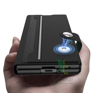 Có Thể Tháo Rời Khe Cắm Thẻ Flip Holder Vỏ Từ Tính Samsung Galaxy Z Fold 7 Z Fold 6 Vỏ Da