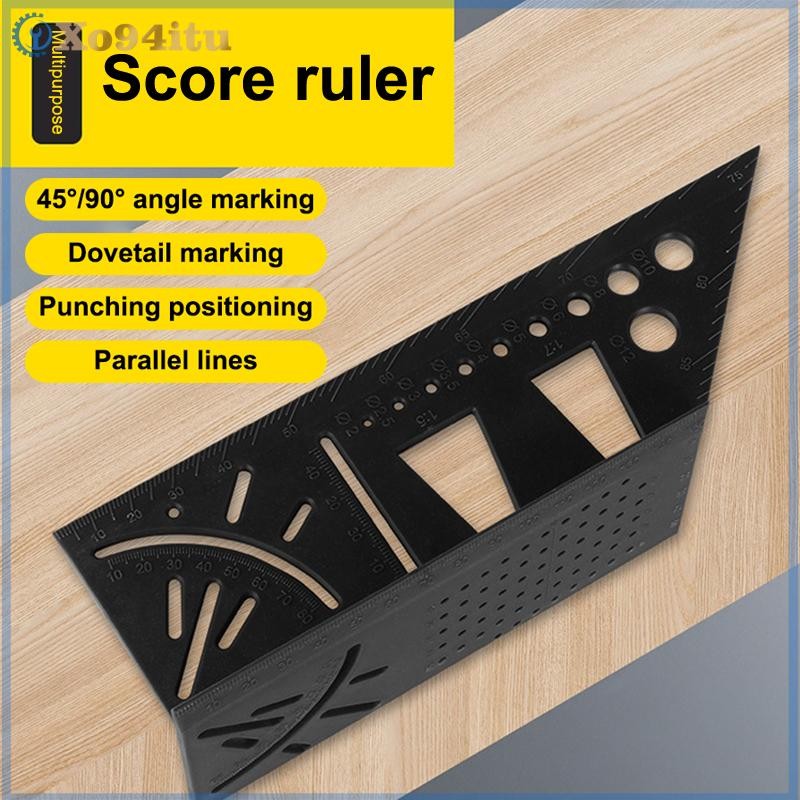 XOITU Đa Năng Định Vị Thợ Mộc Góc Thước 3D Miter Góc Đo Thước Định Vị Đục Lỗ 45 90 Độ Đường Thước VN