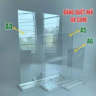 QR CODE để bàn mica, Bảng quét mã QR giao dịch điện tử, QR code thanh toán bằng QR, bảng menu bằng mica để bàn..