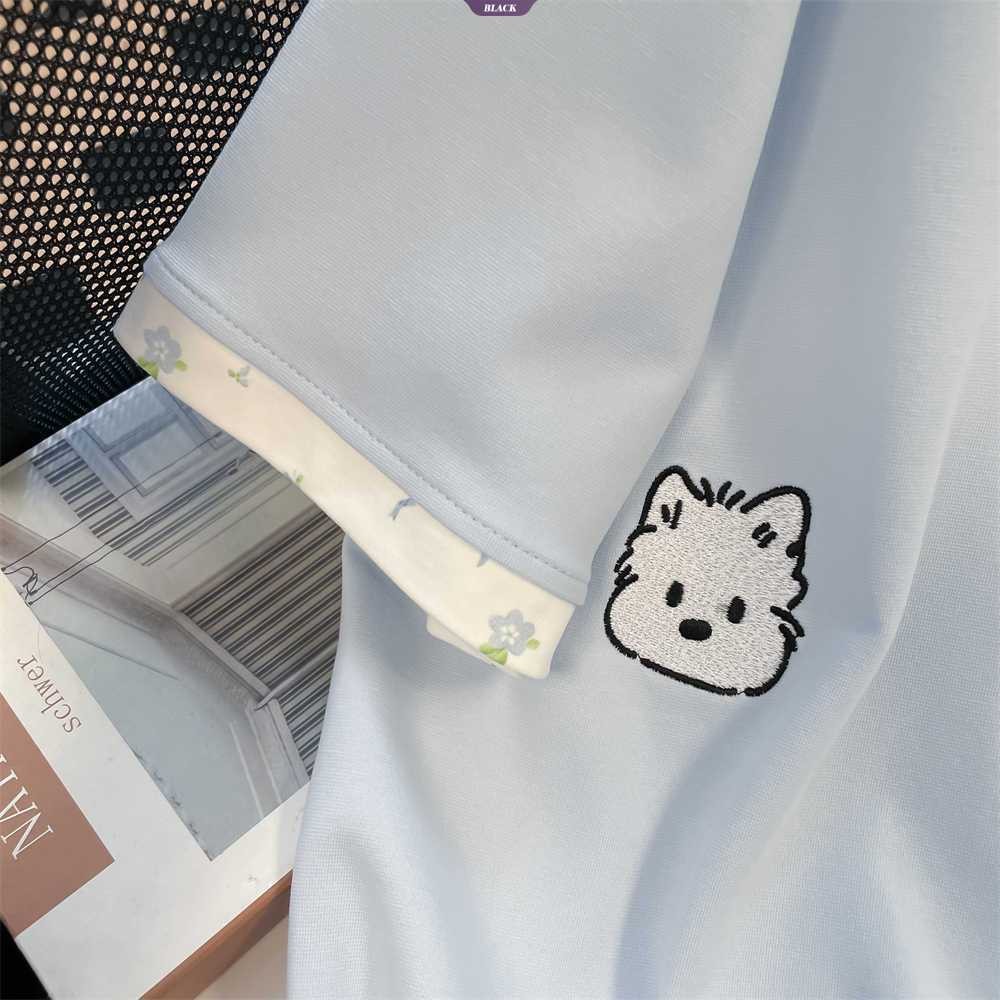 Áo Thun Slouchy Hoa Chắp Vá, Thời Trang Hè Cho Nữ