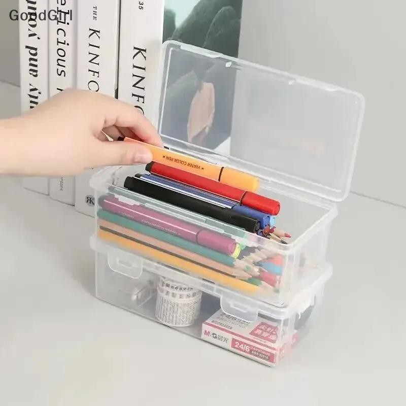 [GoodGirl] Hộp đựng bút chì trong suốt Hộp đựng bút chì bằng nhựa phác thảo Hộp đựng bút chì nghệ thuật dành cho sinh viên Hộp đựng đồ dùng văn phòng có thể xếp chồng lên nhau Hộp tổ chức VN