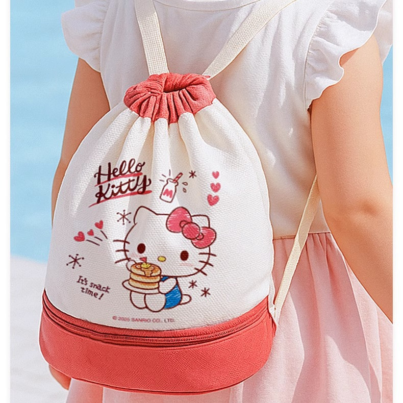 Túi bơi chống nước Hello Kitty & Kuromi & MyMelody - Ba lô riêng ướt / khô dễ thương cho bãi biển, bể bơi (Thiết kế mới 2025)