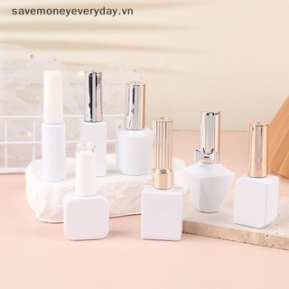 [savemoneyeveryday] 8 / 10 / 12 / 15ml Chai Gel Móng Tay Thủy Tinh Rỗng Matt White Filling Nail Polish Keo Niêm Phong Dầu Cơ Bản Chống Nhẹ Bảo Quản Tốt [vn]