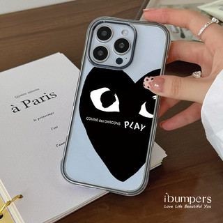 ibumpers Ốp Điện Thoại iPhone COMME des GARÇONS PLAY Ốp Điện Thoại Họa Tiết Trái Tim Đỏ Cho IPhone 11 12 13 14 15 16 Pro Max Ốp Lưng Acrylic Trong Suốt Viền Màu Tinh Khiết