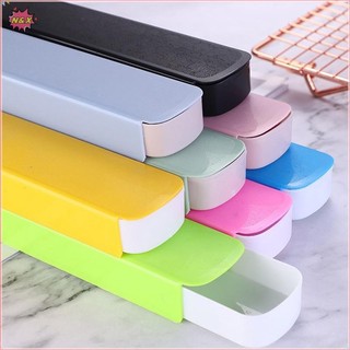N & X Dao Kéo Ống Hút Nhựa Hộp Bảo Quản Đũa Nĩa Thìa Kéo Hộp Du Lịch Ngoài Trời Bộ Đồ Ăn Di Động Hộp Trống.