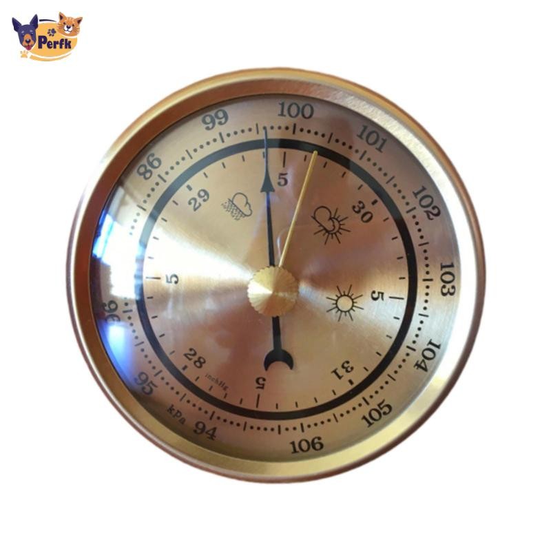 Phong vũ biểu đo thời tiết outdoor, chất liệu kim loại, gold-colored, compact và user-friendly
